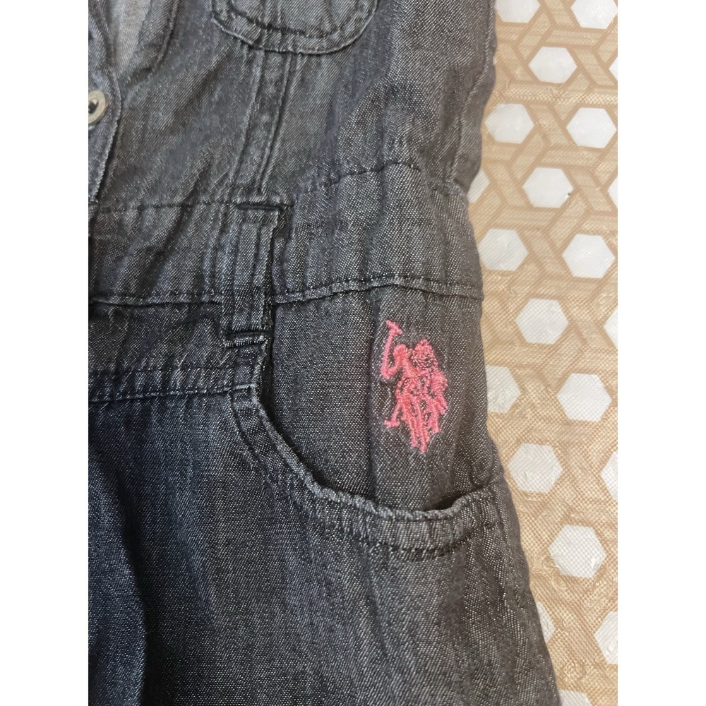 Us Polo Assn Charcoal Gray Baby Girls Romper Size 2T - Picture 3 of 6